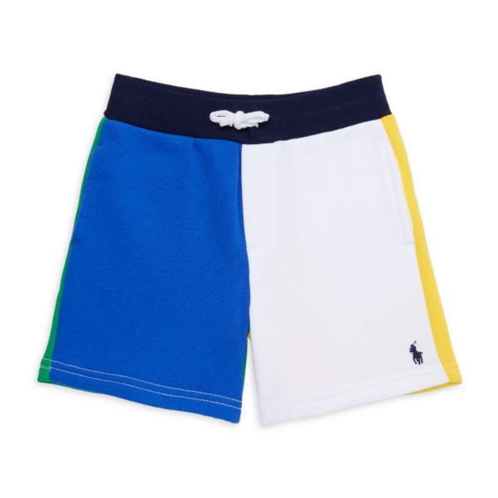 POLO‎ RALPH LAUREN Color Block Logo Fleece Drawstring Short